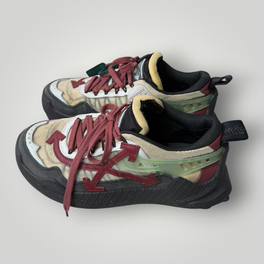 Off-White Brown & Burgundy Odsy 1000 Sneakers sz 43 US 10